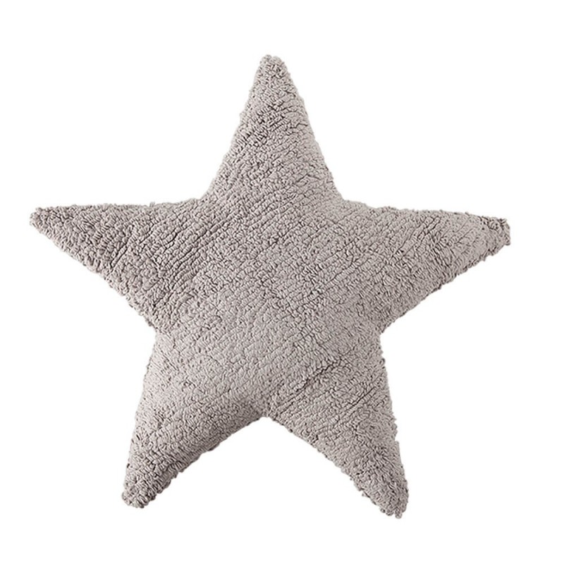 cojin lavable estrella gris claro de lorena canals
