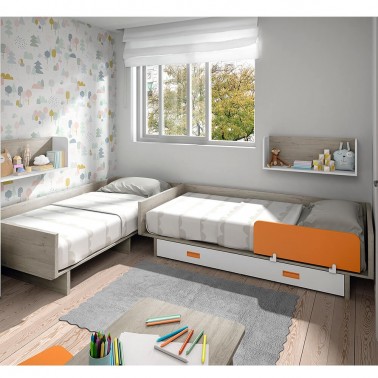 Cuna Convertible Gemelar Duo Ros Mini
