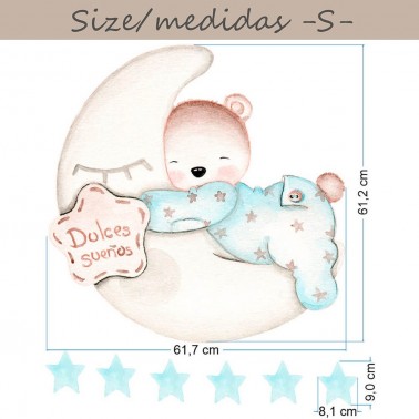 Vinilo Infantil Osito Dulces Sueños IMDA