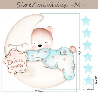 Vinilo Infantil Osito Dulces Sueños IMDA