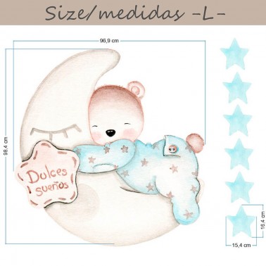 Vinilo Infantil Osito Dulces Sueños IMDA