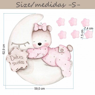 Vinilo Infantil Osita Dulces Sueños IMDA