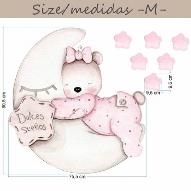 Vinilo Infantil Osita Dulces Sueños IMDA