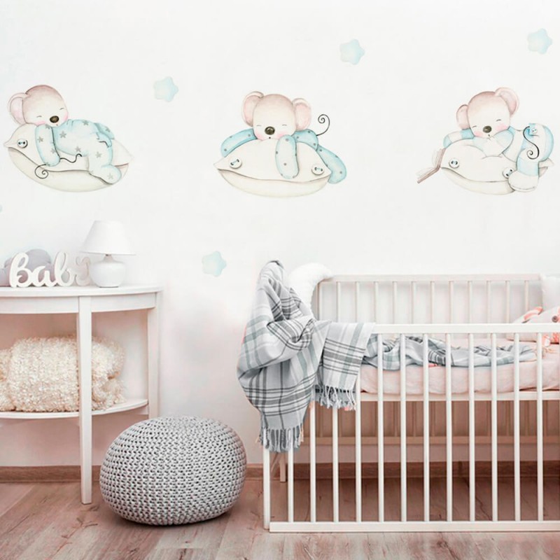 vinilo infantil ratoncitos en almohadas imda