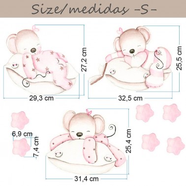 Vinilo Infantil Ratoncitas en Almohadas IMDA