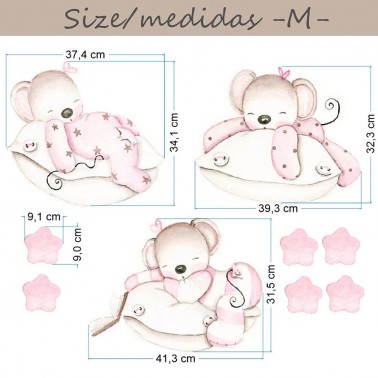 Vinilo Infantil Ratoncitas en Almohadas IMDA