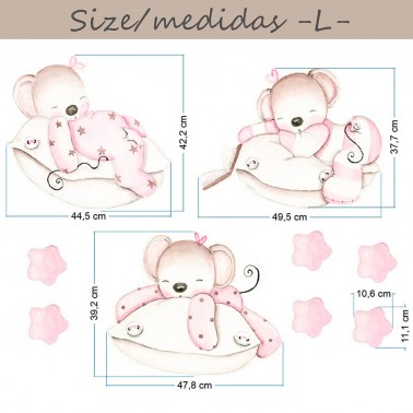 Vinilo Infantil Ratoncitas en Almohadas IMDA