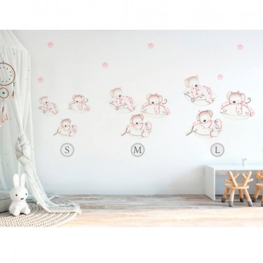 Vinilo Infantil Ratoncitas en Almohadas IMDA
