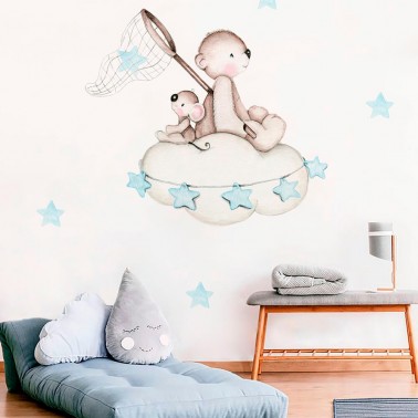 vinilo infantil busca estrellas azul imda