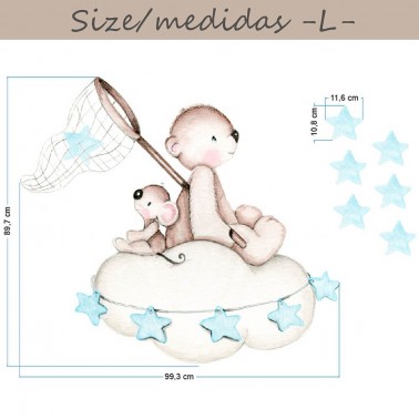 Vinilo Infantil Busca estrellas azul IMDA