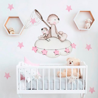 vinilo infantil busca estrellas rosa imda