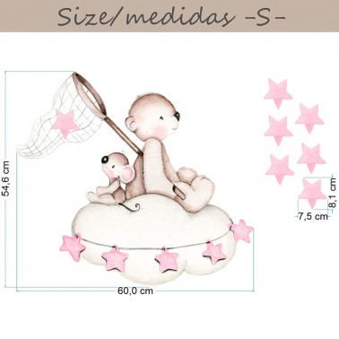 Vinilo Infantil Busca estrellas rosa IMDA