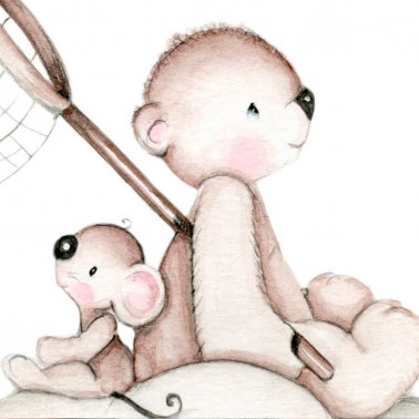 Vinilo Infantil Busca estrellas rosa IMDA