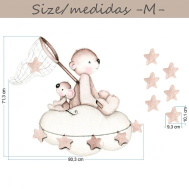 Vinilo Infantil Busca estrellas tostado IMDA