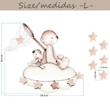 Vinilo Infantil Busca estrellas tostado IMDA