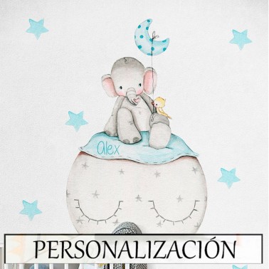 Vinilo Infantil Elefante azul IMDA