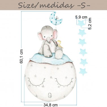 Vinilo Infantil Elefante azul IMDA