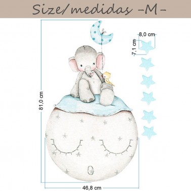 Vinilo Infantil Elefante azul IMDA