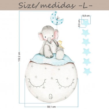 Vinilo Infantil Elefante azul IMDA