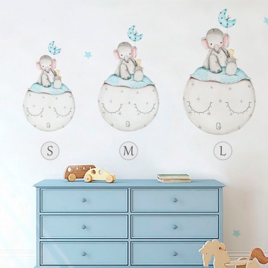 Vinilo Infantil Elefante azul IMDA