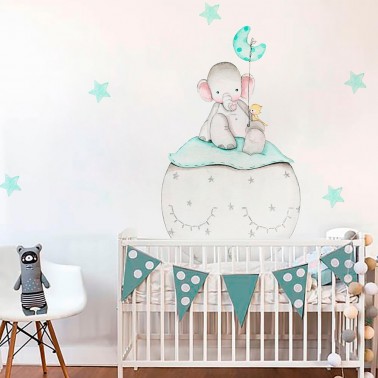 vinilo infantil elefante mint imda