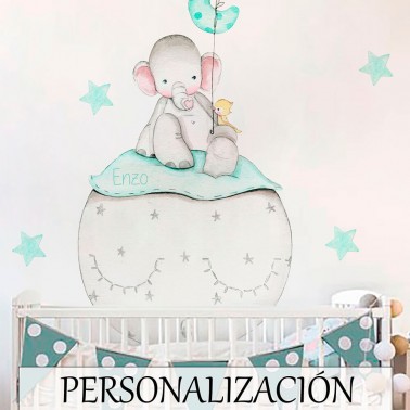 Vinilo Infantil Elefante mint IMDA