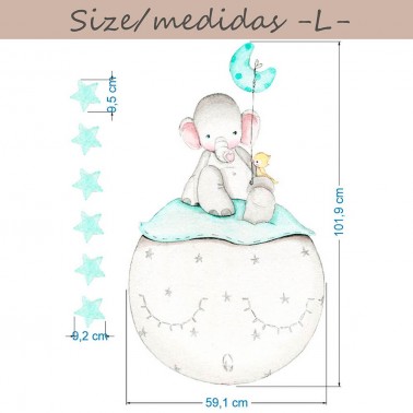 Vinilo Infantil Elefante mint IMDA