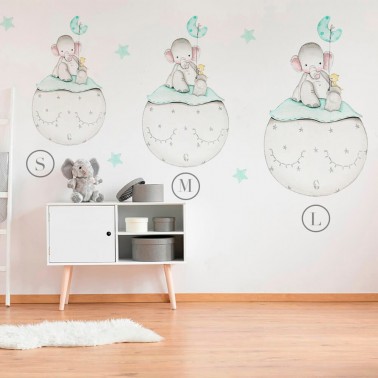 Vinilo Infantil Elefante mint IMDA