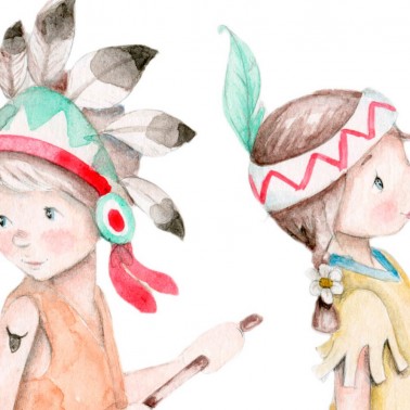 Vinilo Infantil Indios en canoa IMDA