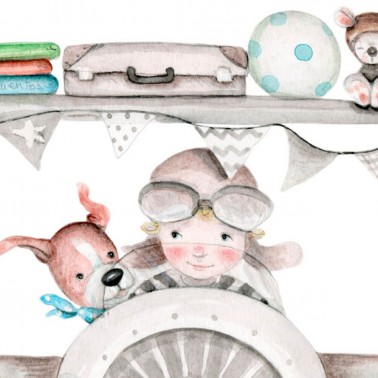 Vinilo Infantil Aviadores IMDA