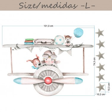 Vinilo Infantil Aviadores IMDA