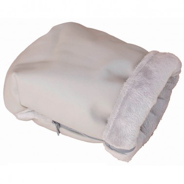 guantes para carrito en ecopiel y pelo corto rosy fuentes