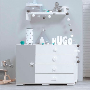 Comoda cajones grandes y puerta Bubble