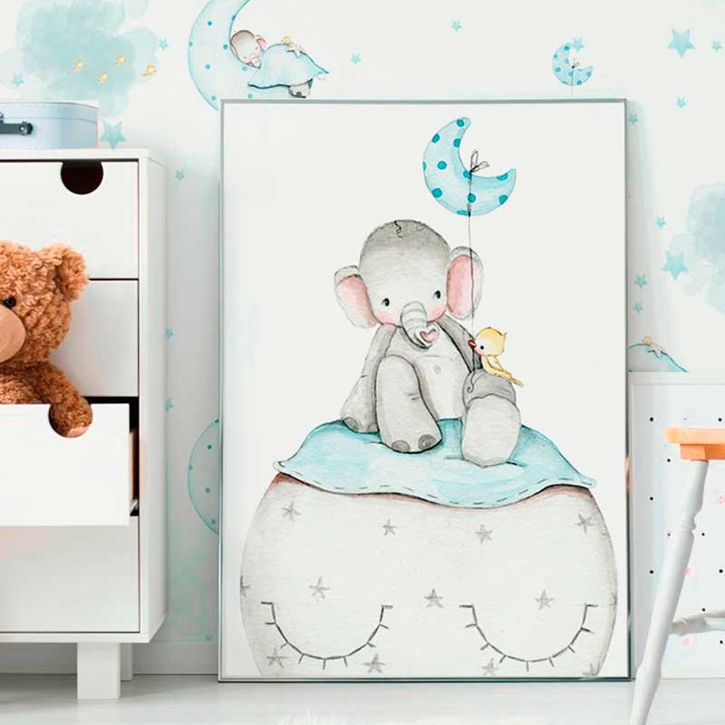 Lamina infantil Elefante azul