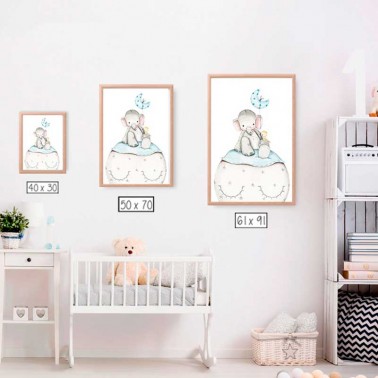 Lamina infantil Elefante azul