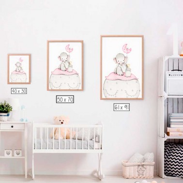 Lamina infantil Elefante rosa