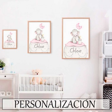 Lamina infantil Elefante rosa