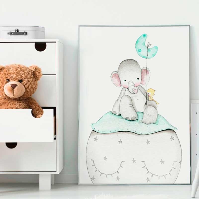 Lamina infantil Elefante menta