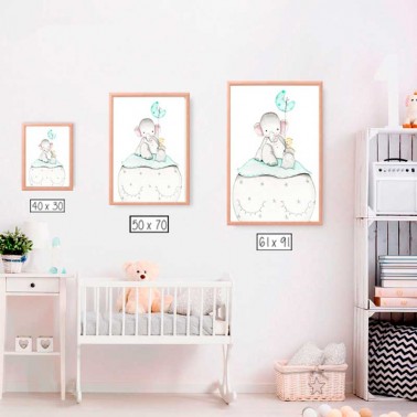 Lamina infantil Elefante menta