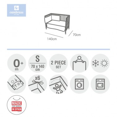 Colcha y protector cuna Sky Celeste