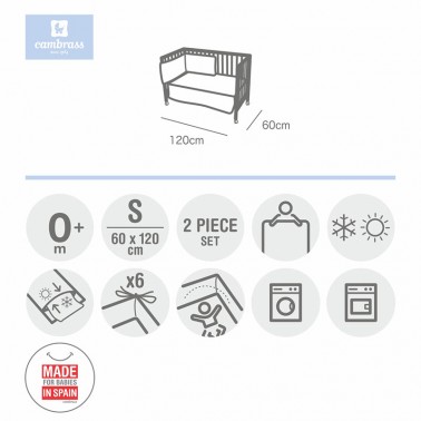 Colcha y protector cuna Sky Celeste