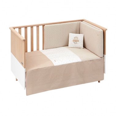 Colcha y protector cuna Sky Beige