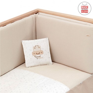 Colcha y protector cuna Sky Beige