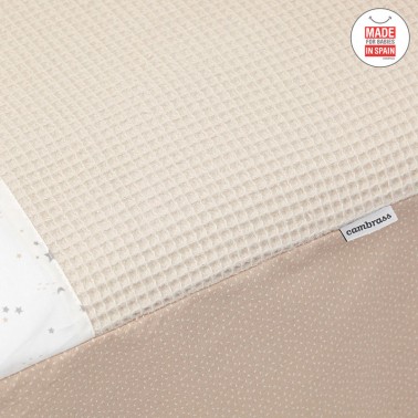Colcha y protector cuna Sky Beige