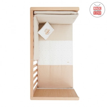 Colcha y protector cuna Sky Beige
