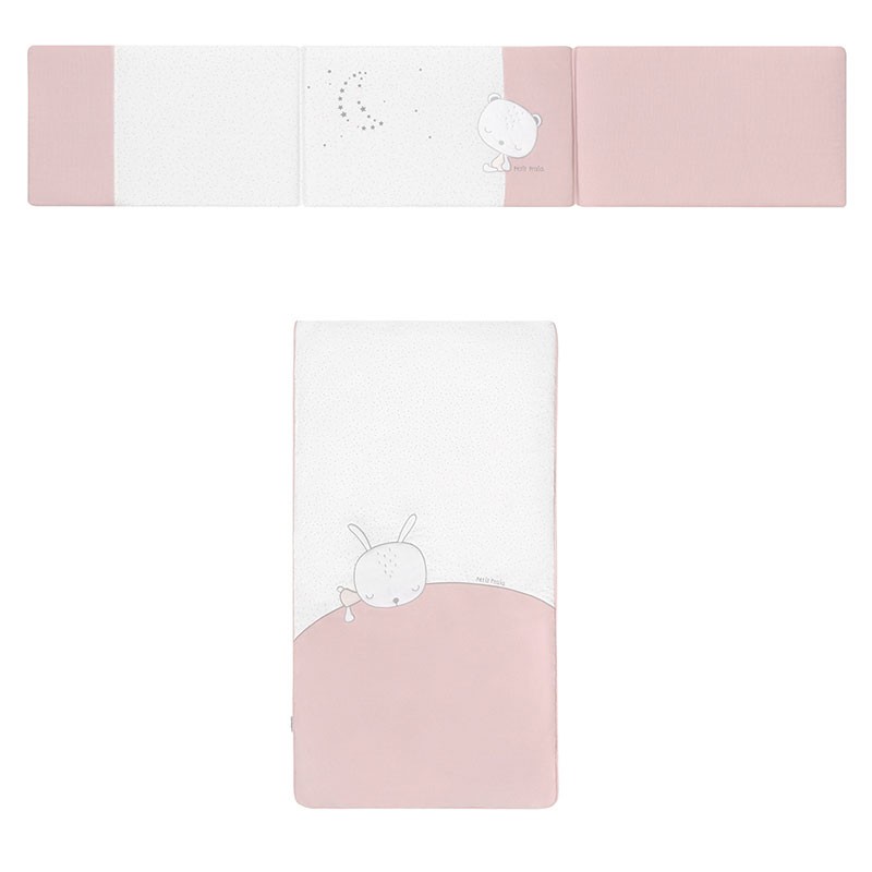 Colcha y protector de cuna Sleepy Rosa