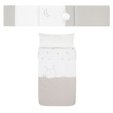 Funda nordica y protector cuna Sleepy Gris