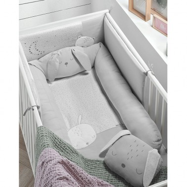 Funda nordica y protector cuna Sleepy Gris
