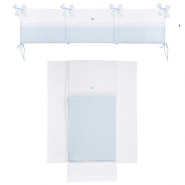Colcha y protector cuna Venecia Azul
