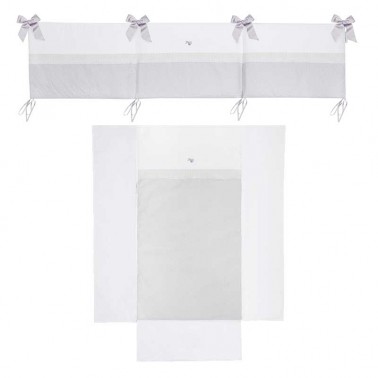 Colcha y protector cuna Venecia Gris